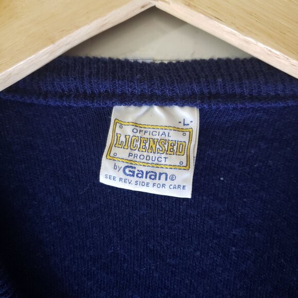 Vintage 80s Penn State Nittany Lions Navy Blue V-Neck Sweater Size L USA College - Picture 4 of 5